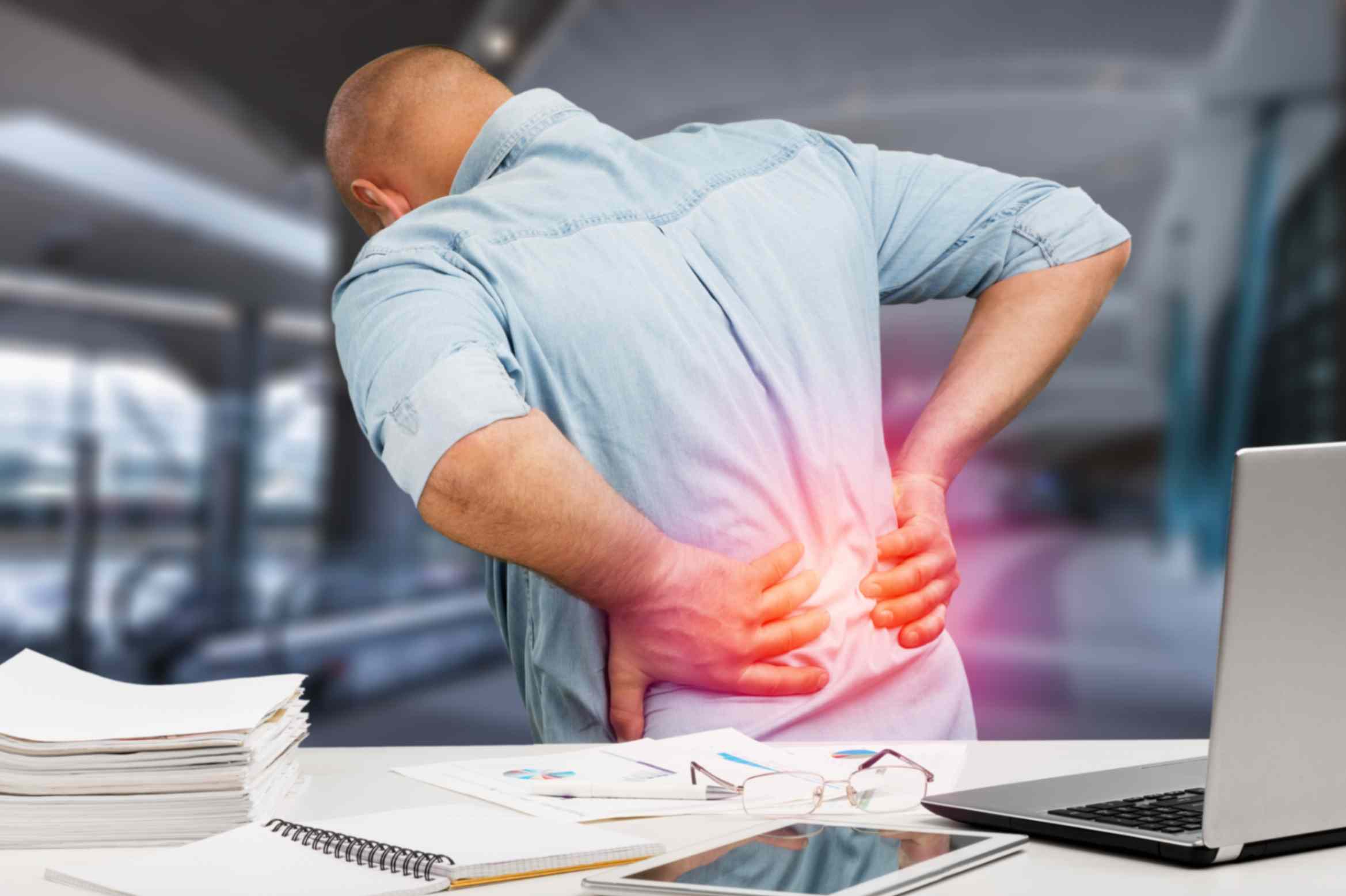 Man with lower back pain