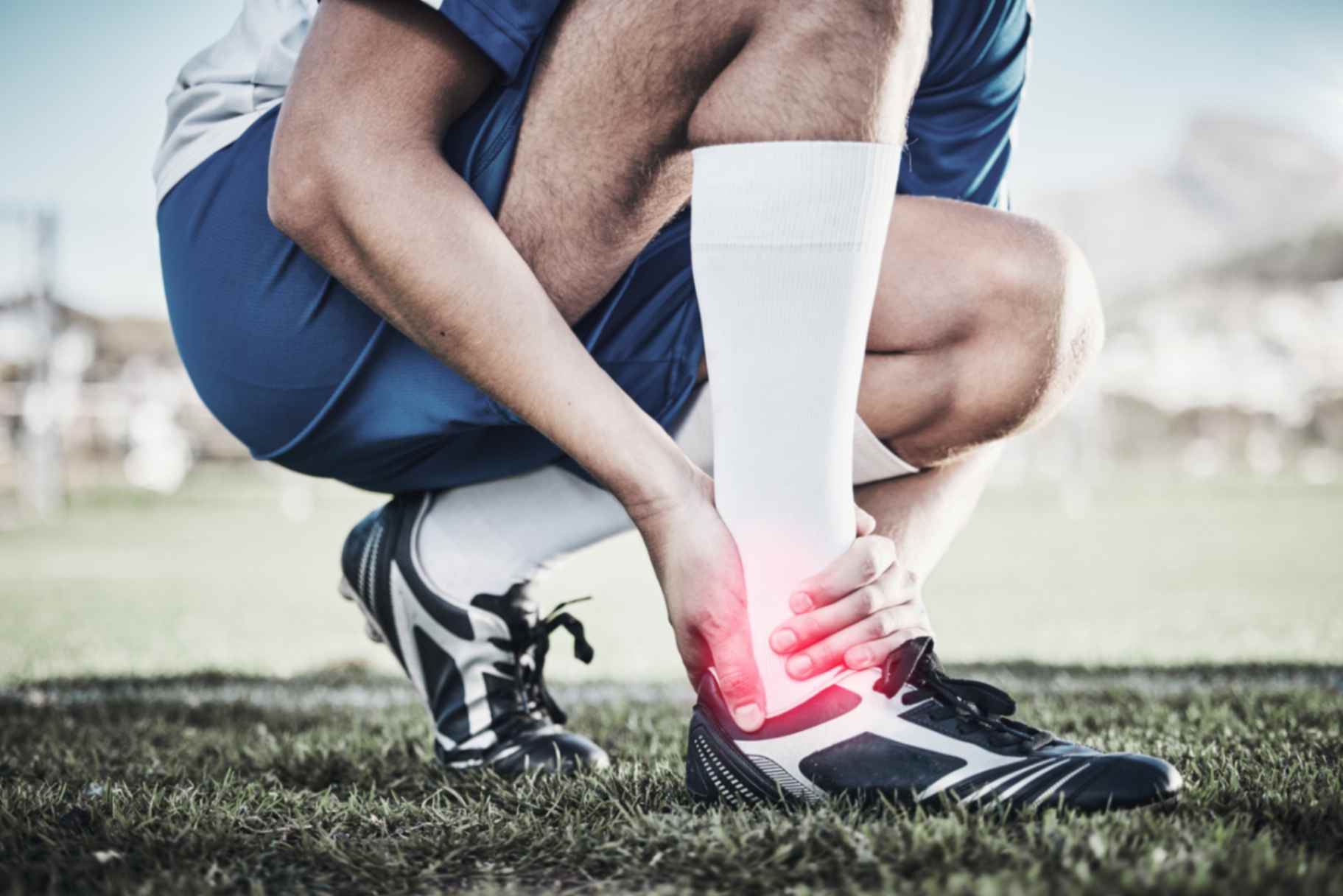 Athlete with knee injury